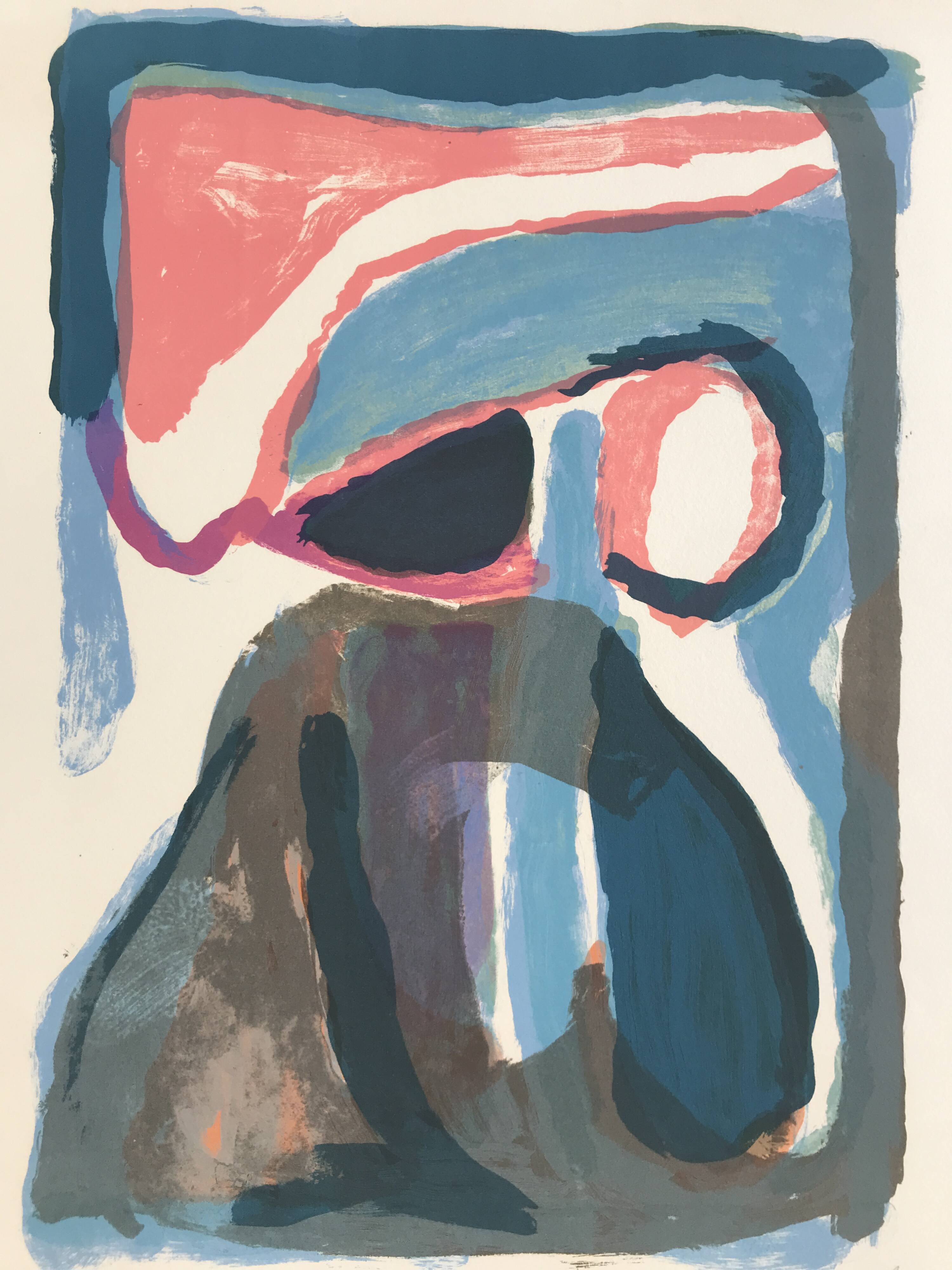 Bram van velde, night, 1968 (mp 43). original lithograph signed in pencil