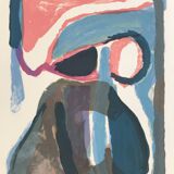 Bram van velde, night, 1968 (mp 43). original lithograph signed in pencil