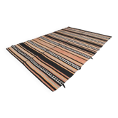 Tapis turc Oushak fait main en laine et coton beige 140x210
