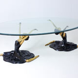 Brass French ballerina coffee table, France 1960s