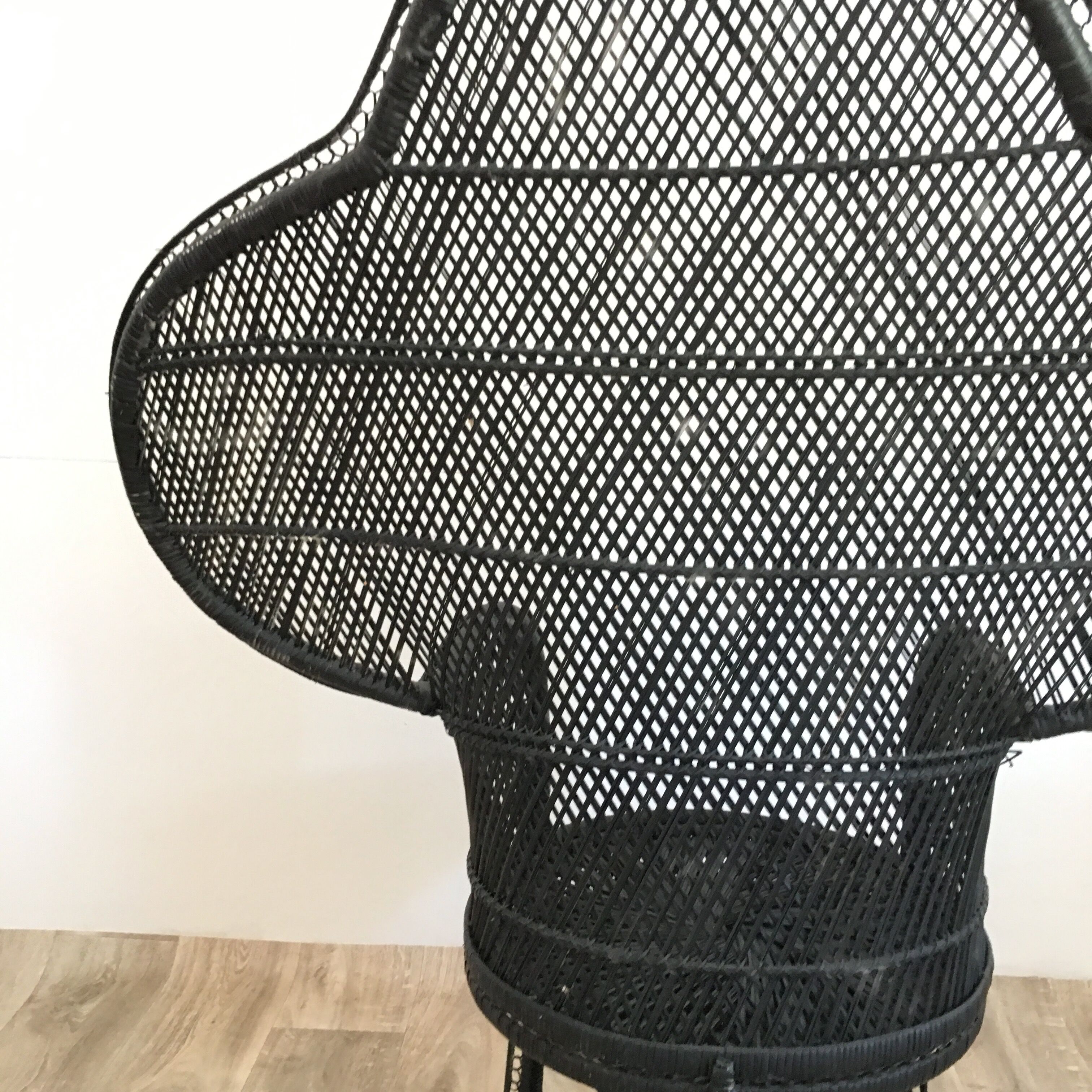 Emmanuelle black Wicker Chair