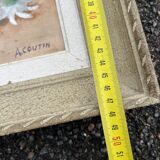 Antique painting signed A. Coutin – Still life with a vase of daisies, painted