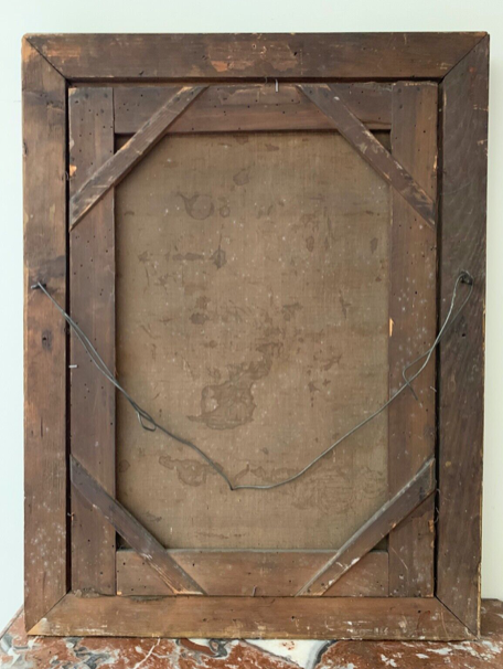 Oil on canvas "Flowers and jewelry box" signed Ombry XIXth