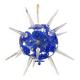 Blue Murano Style Glass Sputnik Gold Candlestick