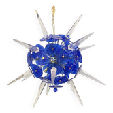 Chandelier bleu en verre de Murano Sputnik Gold