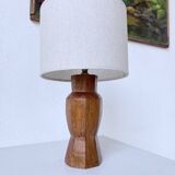Brutalist walnut table lamp 1950