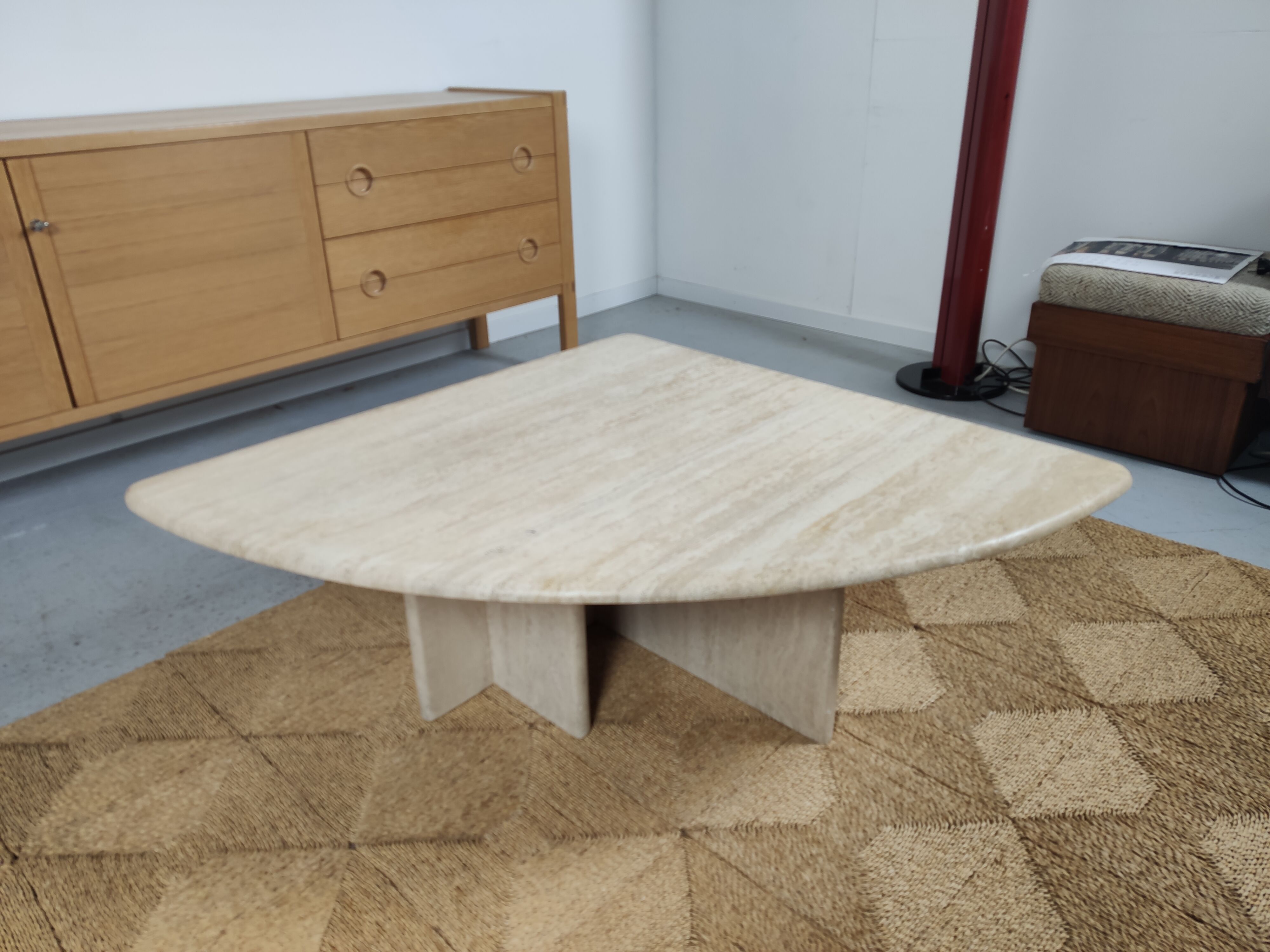 80s travertine coffee table