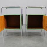 Paire de tables de chevet Bauhaus, 1930, Tchécoslovaquie