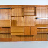 Modular wall system with panels Cado Poul Cadovius teak years 1959