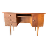 Vintage 1950s desk in light wood – compass base