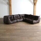 Canapé Togo original Ligne Roset en cuir par Michel Ducaroy, années 1970