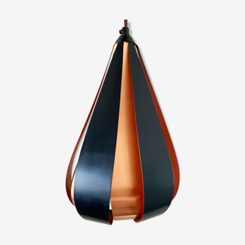 Werner Schou Pendant Lamp Made Of Copper And Black Lacquered Metal - Scandinavian Mid-century - Vint