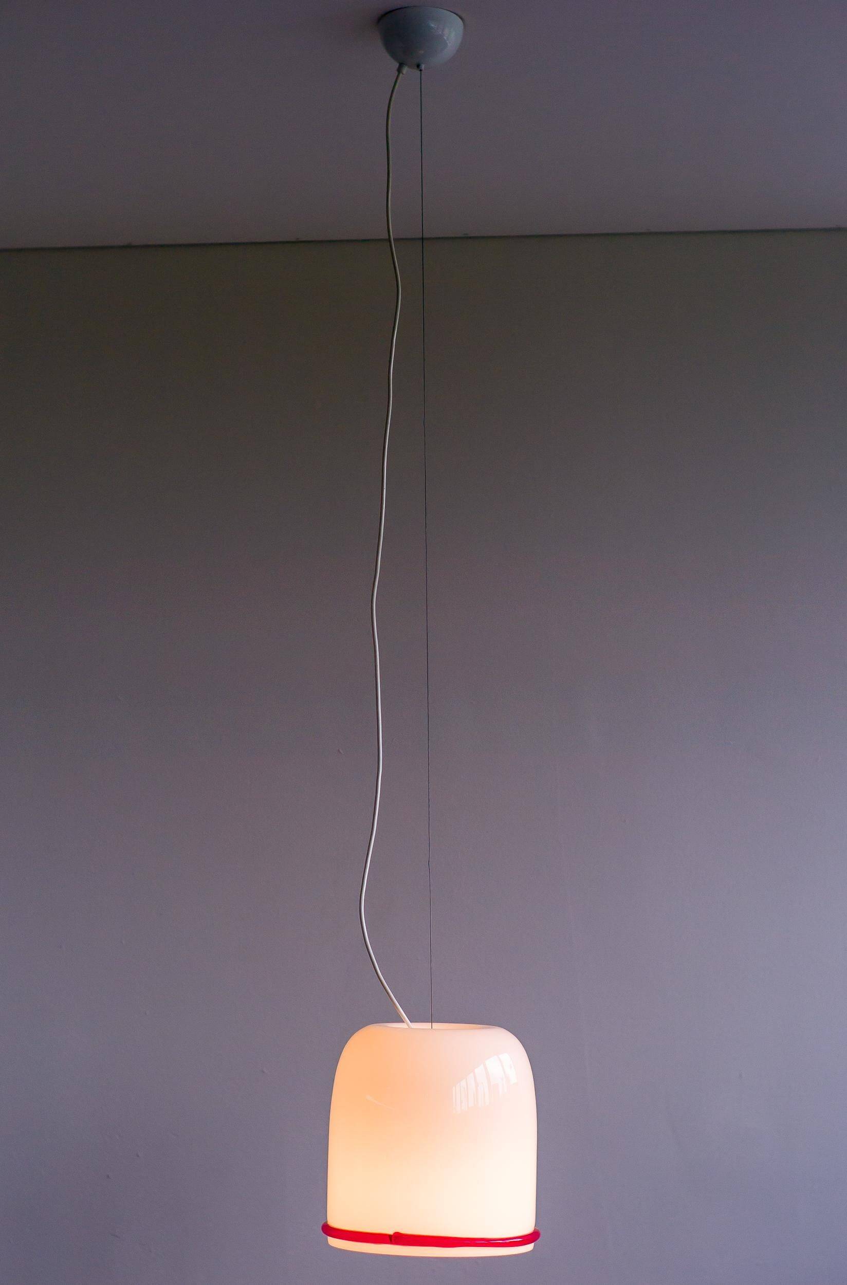 Glass pendant by Ettore Sottsass for Vistosi, Italy, 1970s
