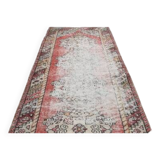 3x9 Rug For Hallway Antique Red Vintage Runner Rug, 102x261Cm SK 3931
