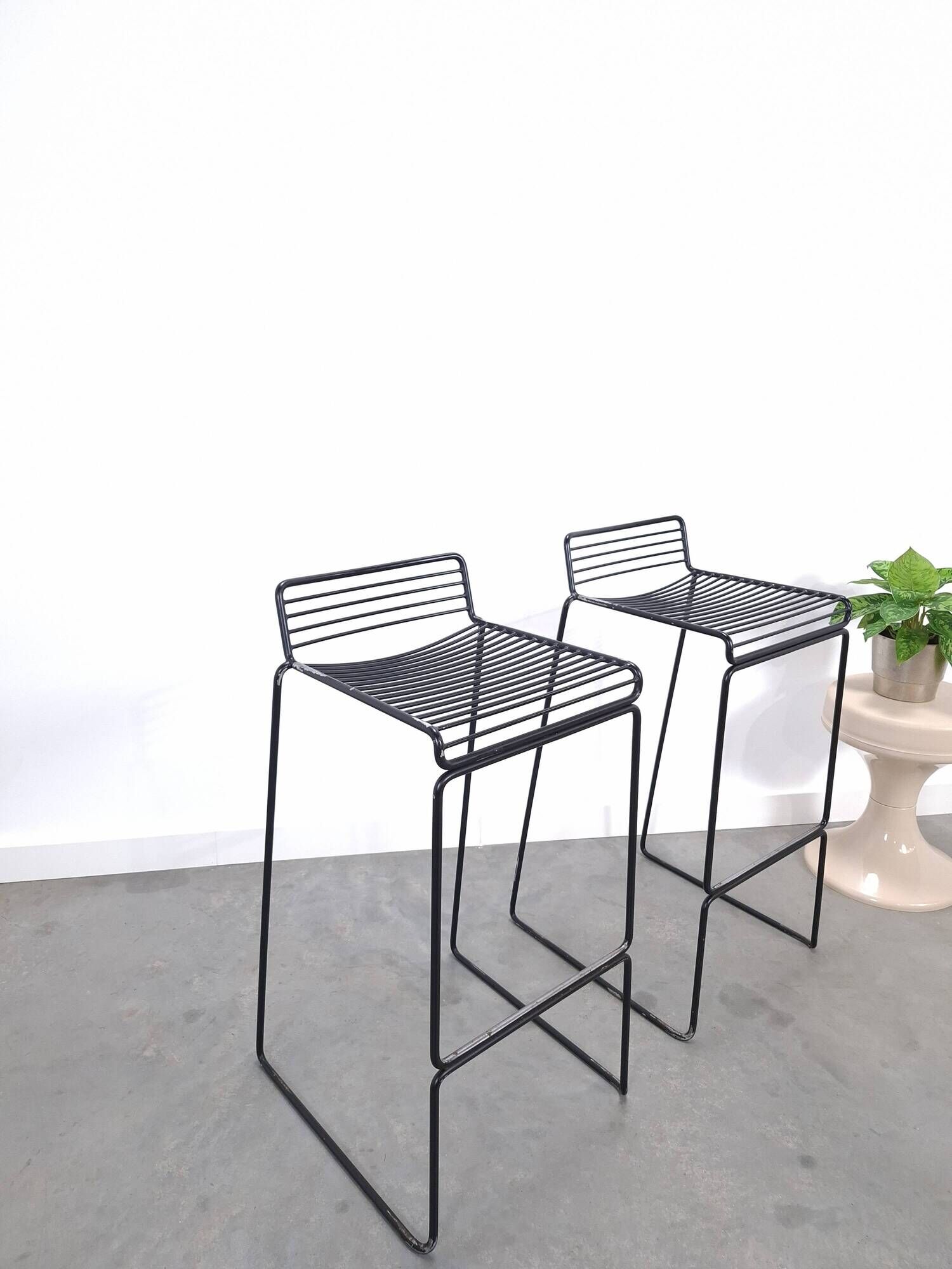 Set of 2 Black HAY Bar Stools, Hee Welling