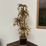 Brass palm tree table lamp with 4 trunks