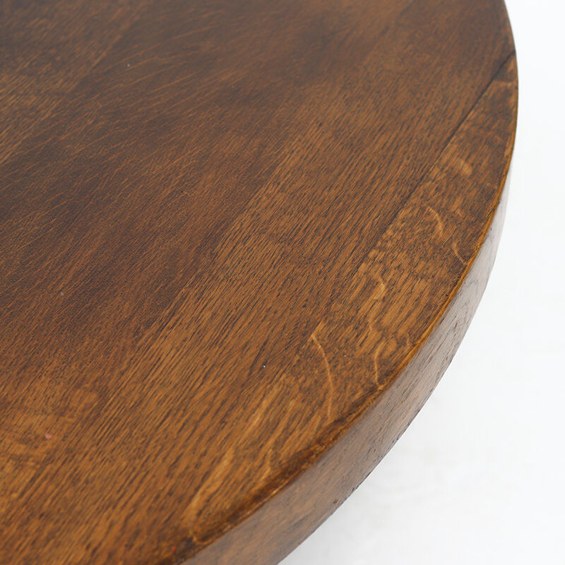 Large round Vintage Brutalist Mid-Century Oak Coffee Table