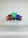 6 handmade crystal stemmed glasses from Lorraine, multi-colored