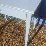 Small sky blue patina farm table