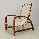 Art-deco adjustable armchair, designed by Jindrich Halabala,Restored,1930's