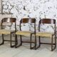 Set of 3 sleigh chairs by Baumann, 1960