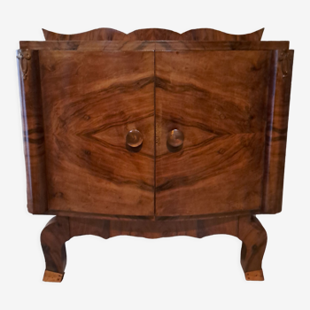 Art deco style bedside table in walnut wood 1940