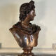 Bronze patina bust medal, Apollo of the Belvedere, bronzier Luppens, 19th century