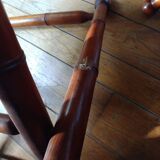 Leather folding armchair and footwork