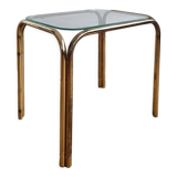 Vintage chrome and glass side table