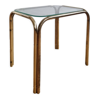 Vintage chrome and glass side table