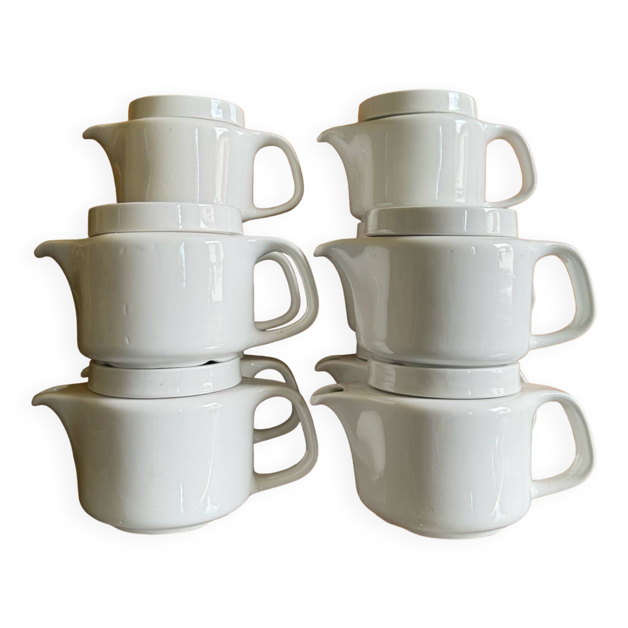 Sarreguemines white porcelain teapots from the 70s (X10)