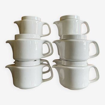 Sarreguemines white porcelain teapots from the 70s (X10)