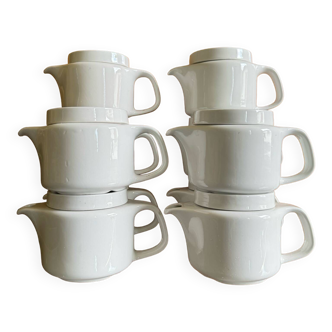 Sarreguemines white porcelain teapots from the 70s (X10)