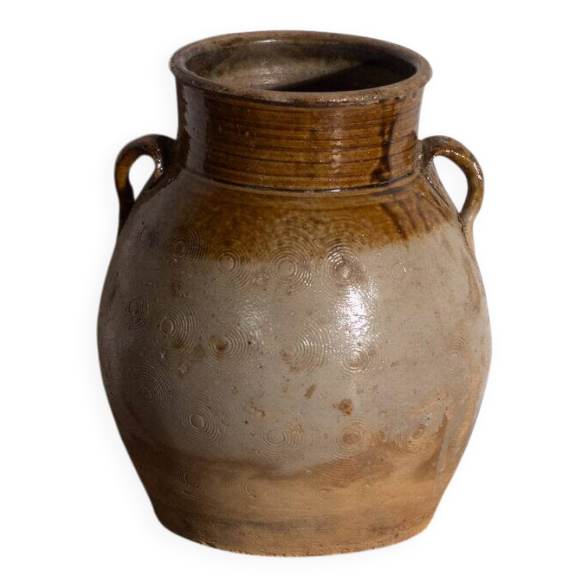 Vase ancien chinois en grès émaillé – Chine, vers 1900