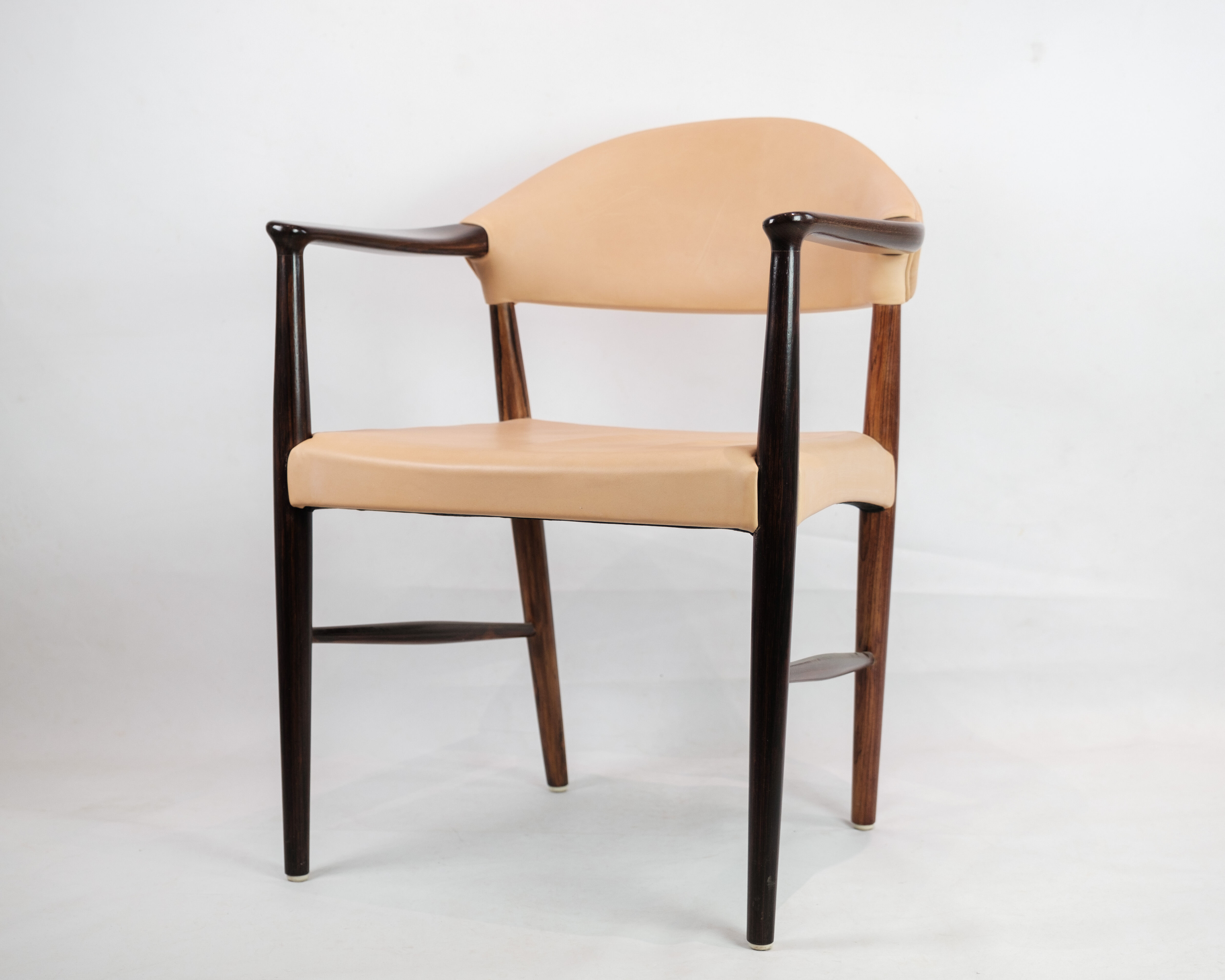 Armchair in Rosewood with Light Natural Leather Designed by Kurt Ol