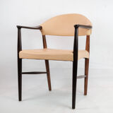 Armchair in Rosewood with Light Natural Leather Designed by Kurt Ol