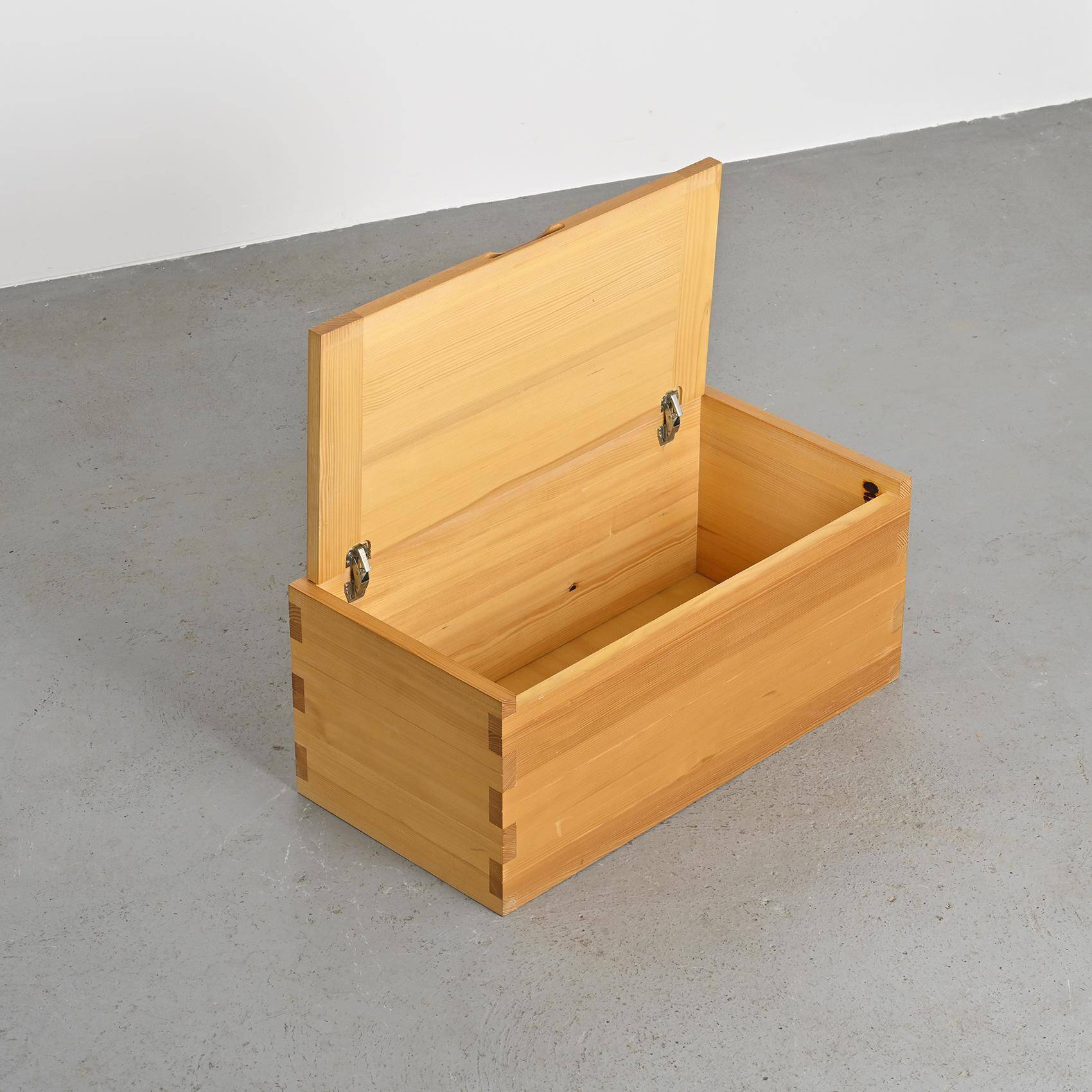 Solid elm chest by Maison Regain, 1970s