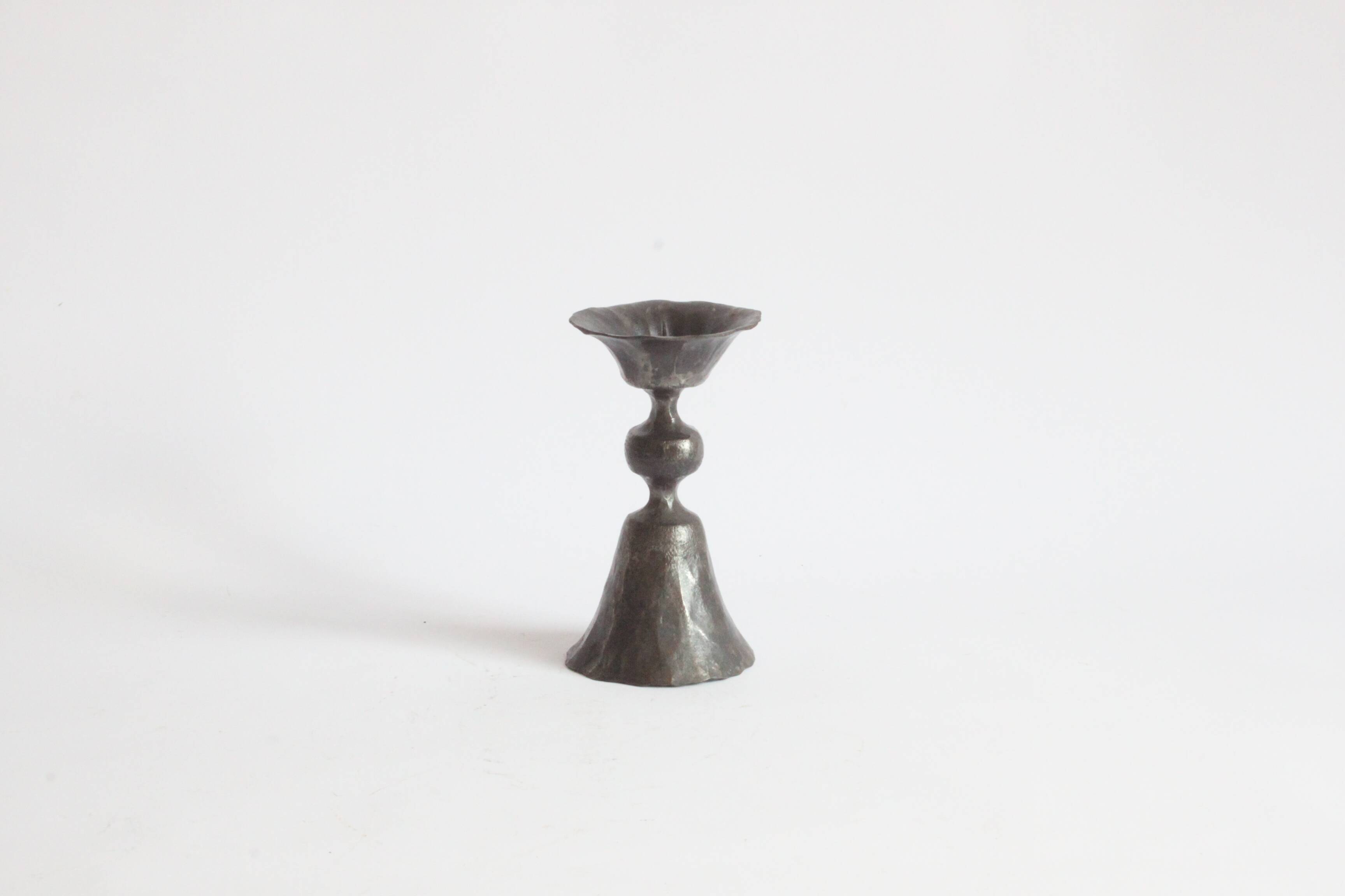 Brutalist metal candle stick