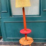 Lampadaire à double tablettes, bois, 1950-60