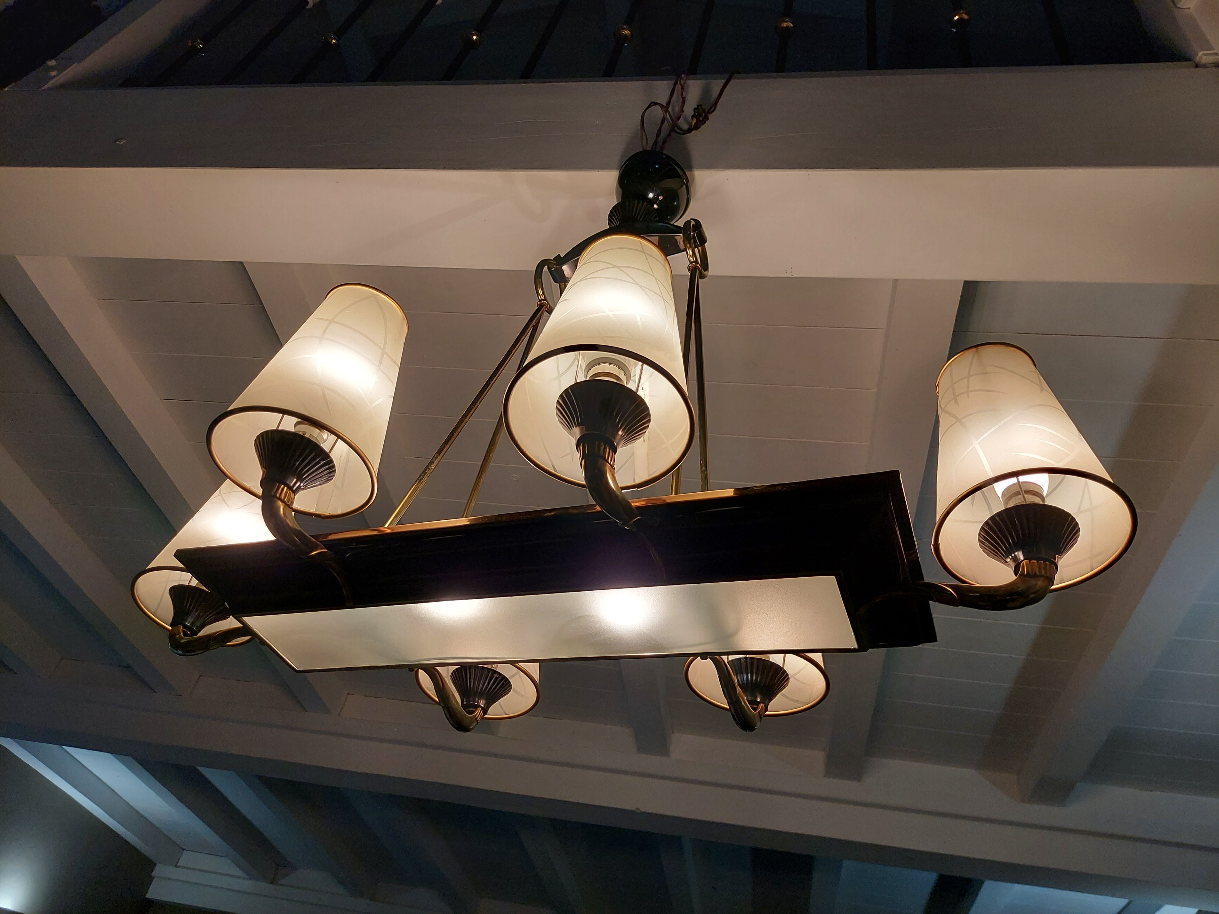 Vintage chandelier art deco 8 fires 1950