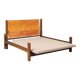 Lit double en bois et cuir attribué à Carlo Scarpa pour Simon Gavina, Italie, 1975