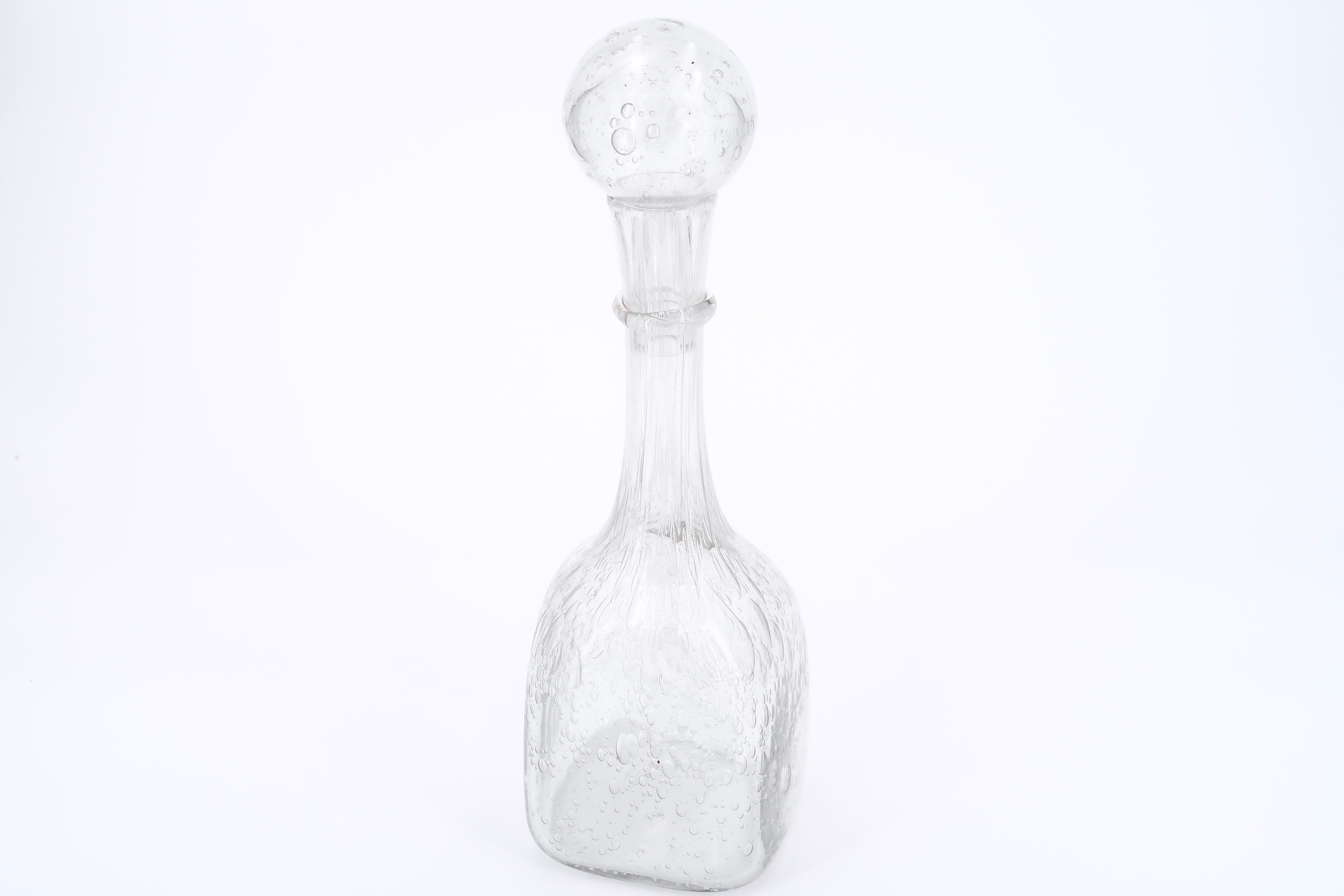 La Rochère transparent bubbled glass carafe, 70s