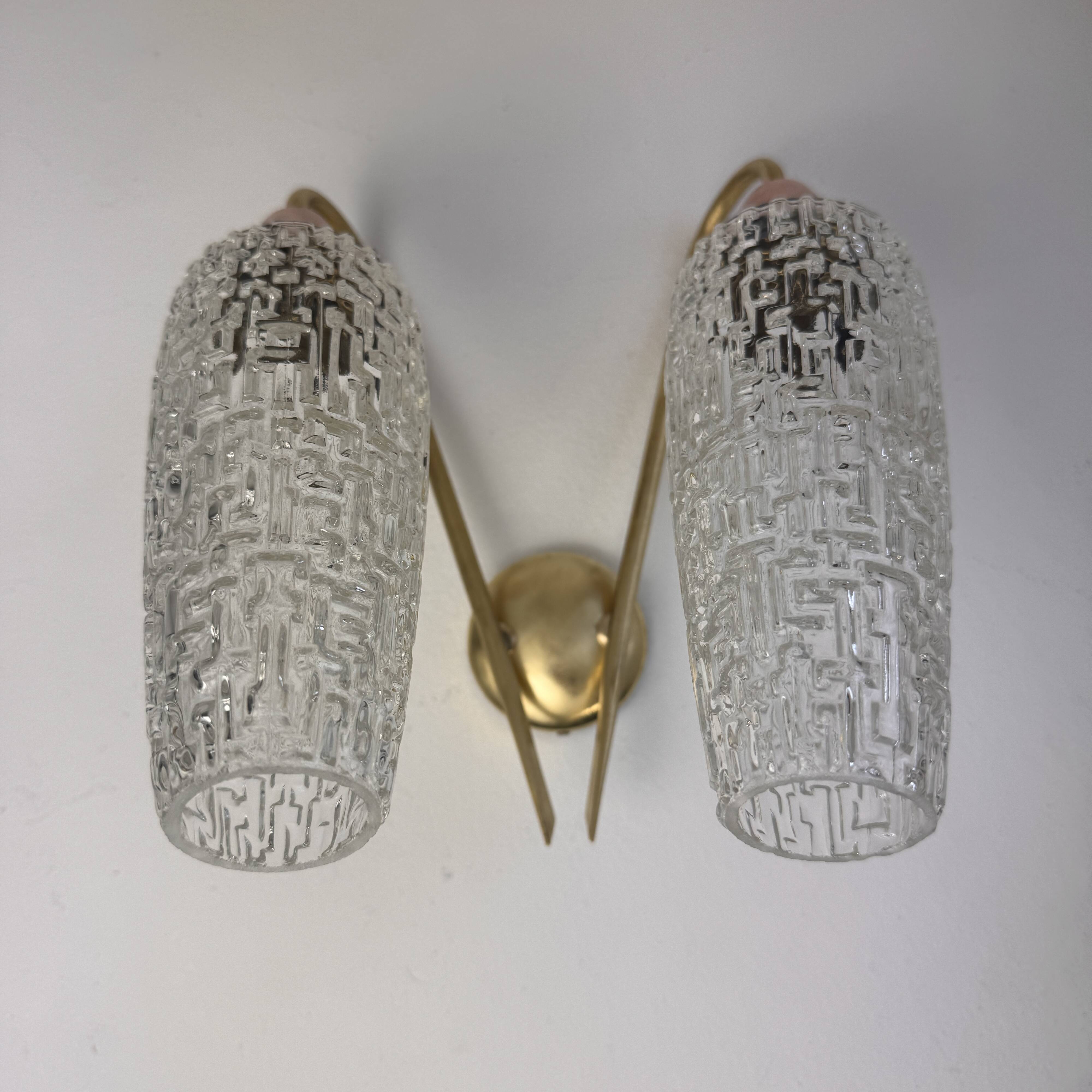 Pair of vintage double wall sconces "Maison Arlus"