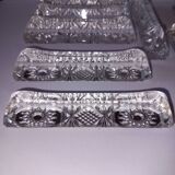 Set of vintage cut crystal knife holders