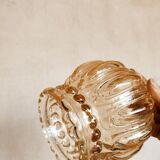 Suspension globe in iridescent glass