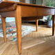 Old farmhouse table in solid oak with a drawer.