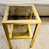 End of sofa glass and brass