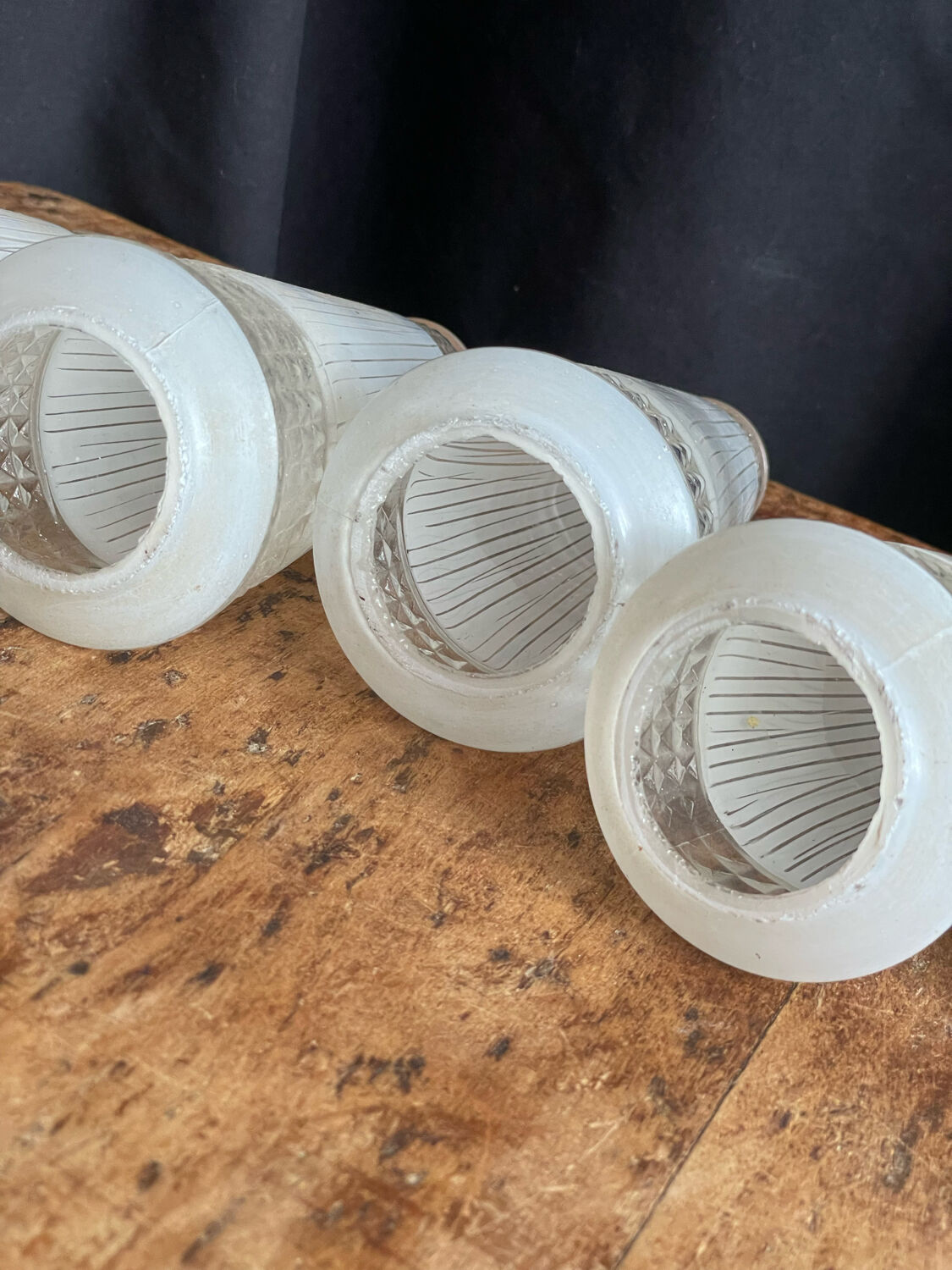 6 wall lamps cones art deco glass