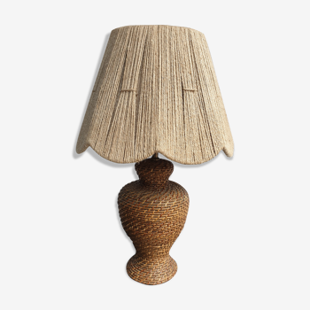 Vintage woven rattan lamp