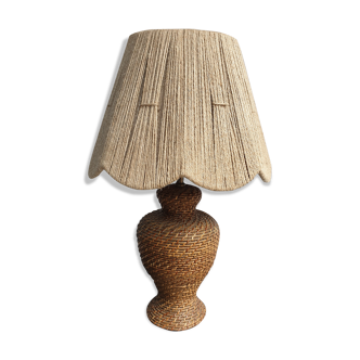 Vintage woven rattan lamp